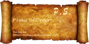 Pisky Sándor névjegykártya